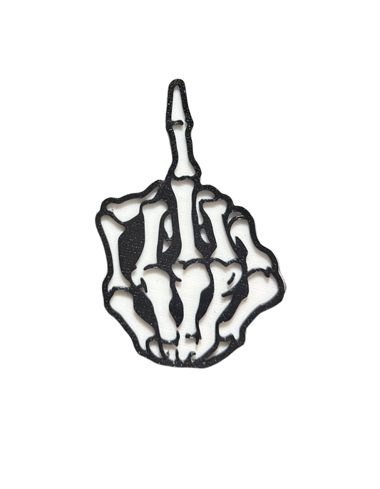 Middle Finger Skeleton Snowboarding Stomp Pad